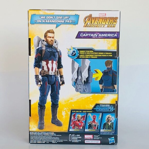 Marvel Avengers Titan Heroes Power FX Captain American Speaks French New in Box - Picture 10 of 16